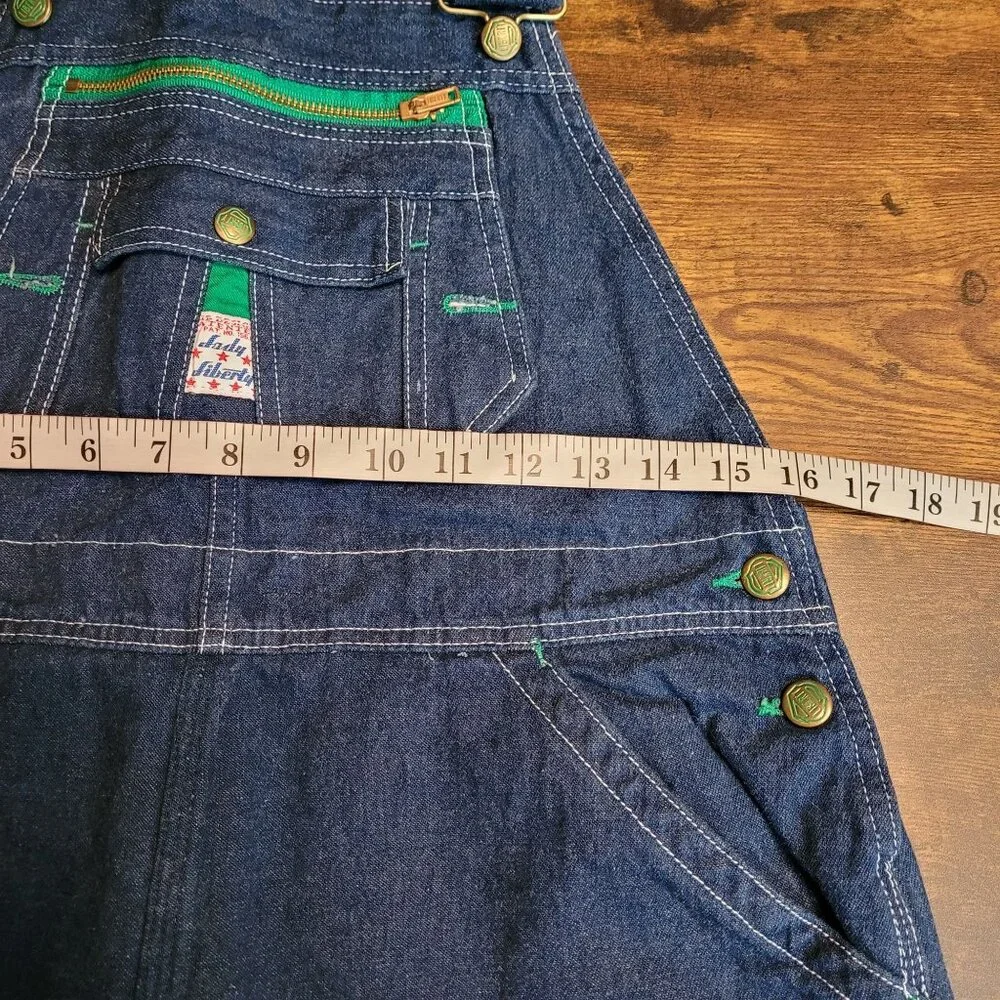 Lady Liberty Denim Bib Overalls 14 R Medium Dark Wash Cotton Country Western - Picture 5 of 10